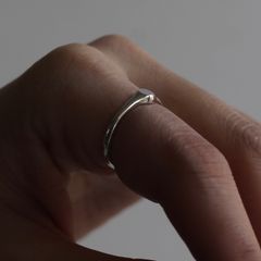【残り一点】Oval Signet Minimal Ring S(4mm)
