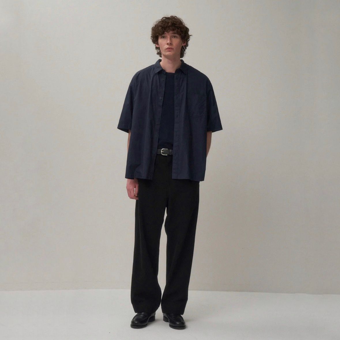 【残り一点】Suvin Broad Washed Half Sleeve Shirt