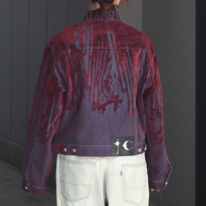 【THUG CLUB】Blood Lazered Denim Jacket Thug Club - 【残り一点】Blood Lazered Denim Jacket | ACRMTSM