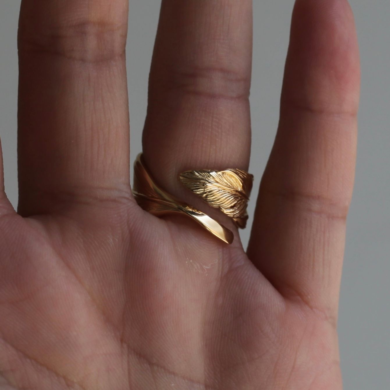 【お取り寄せ注文可能】OWL Feather Ring_S(GOLD)