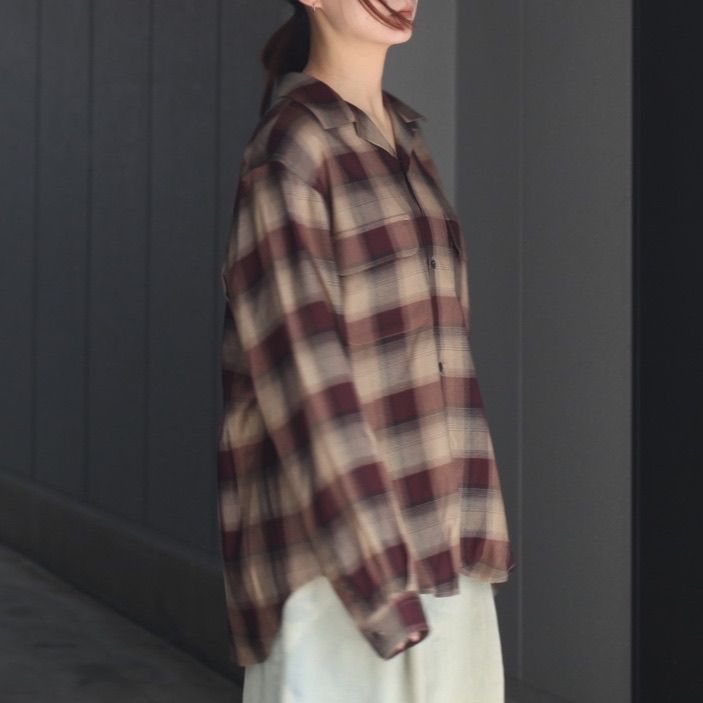 【残り一点】Plaid Open Collar Shirts