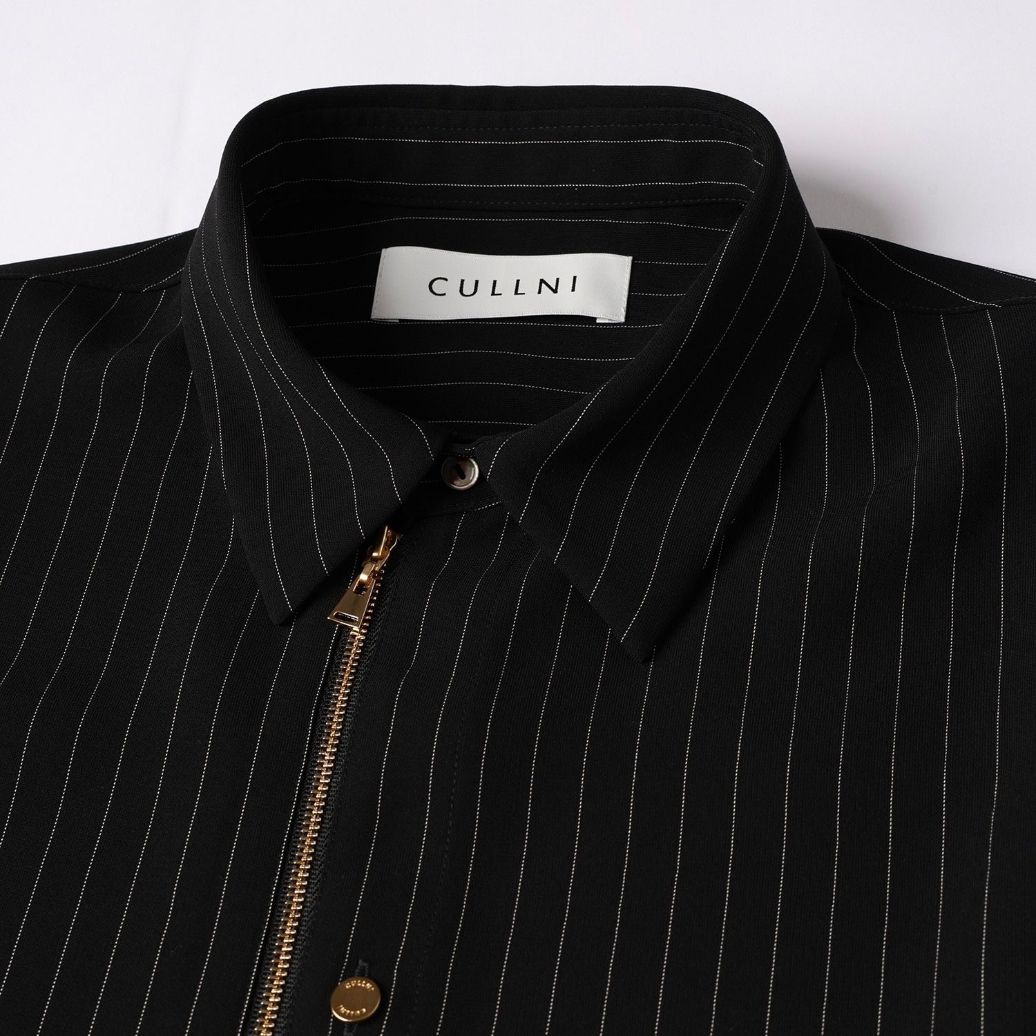【残り一点】Stripe Double Cloth Zip Up Shirt