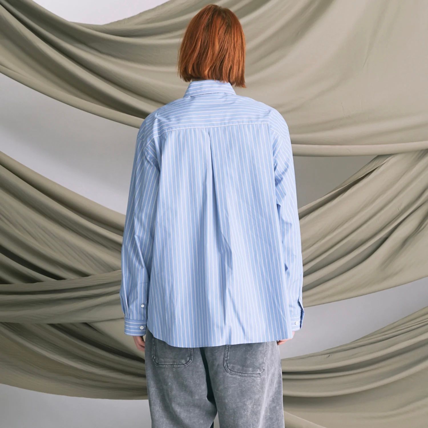 【残り一点】120 / 2 Suvin Cotton Typewriter Prime-Over Shirt