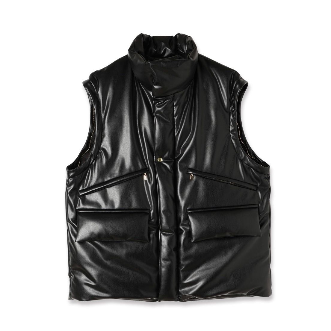 【残り一点】Faux Leather Removable Sleeve Down Jacket