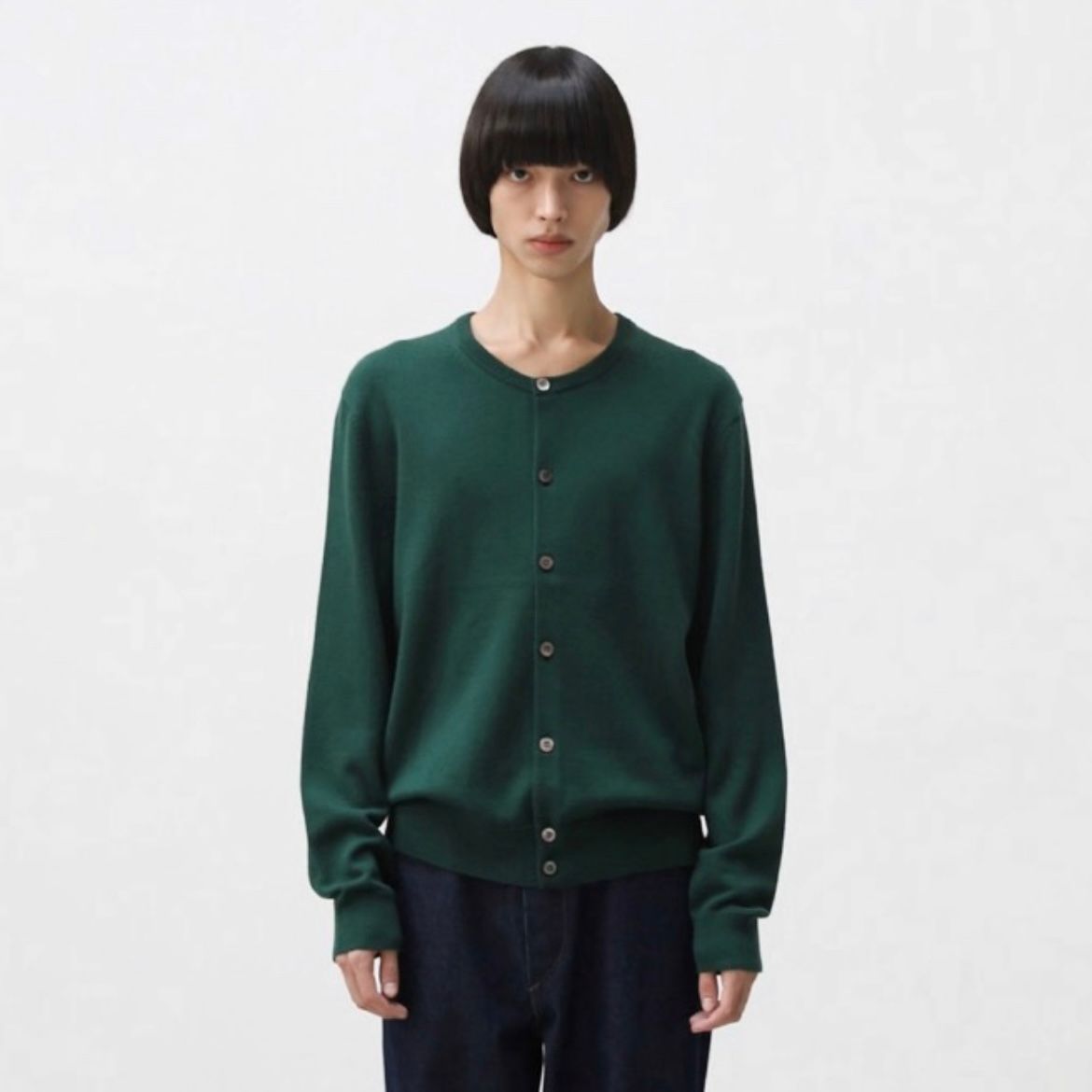 【残り一点】Solid Round Neck Cardigan