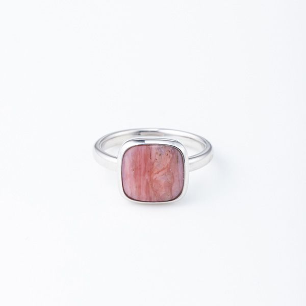 【お取り寄せ注文可能】Square Cabochon Pink Opal Stone Ring