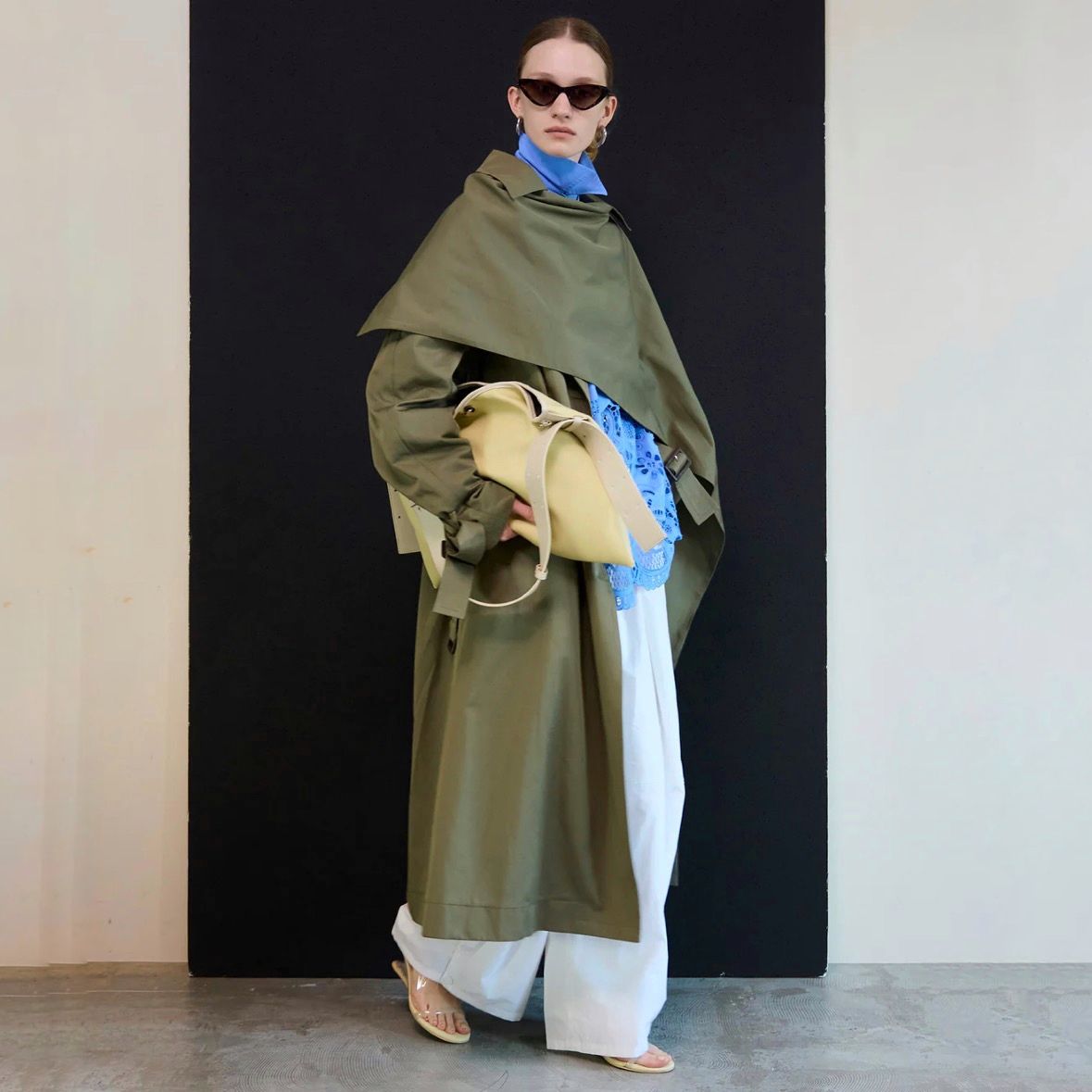 【残り一点】ドレープスカーフロングスカーフトレンチコート