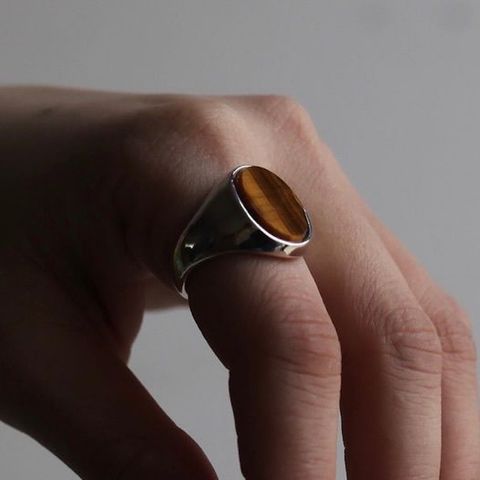 【お取り寄せ注文可能】Signet Oval Ring L(TIGER EYE)