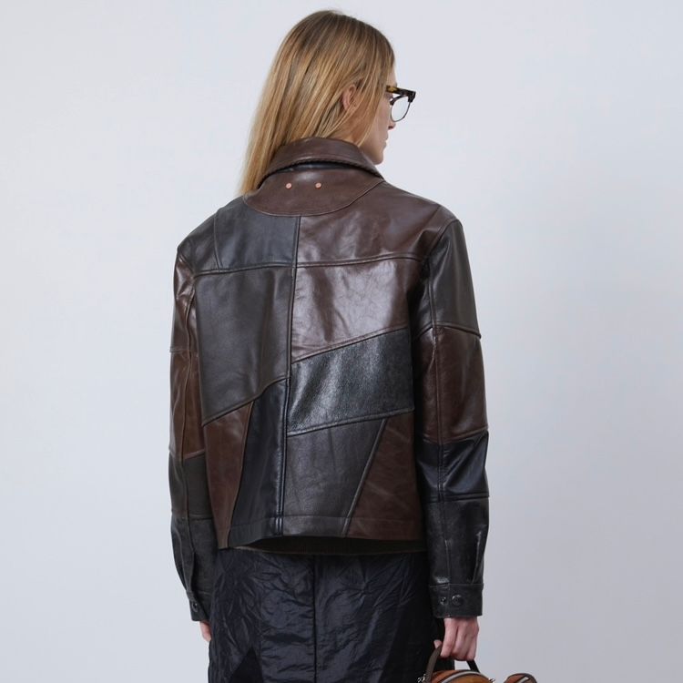 【残り一点】Unisex Patchwork Leather Jacket
