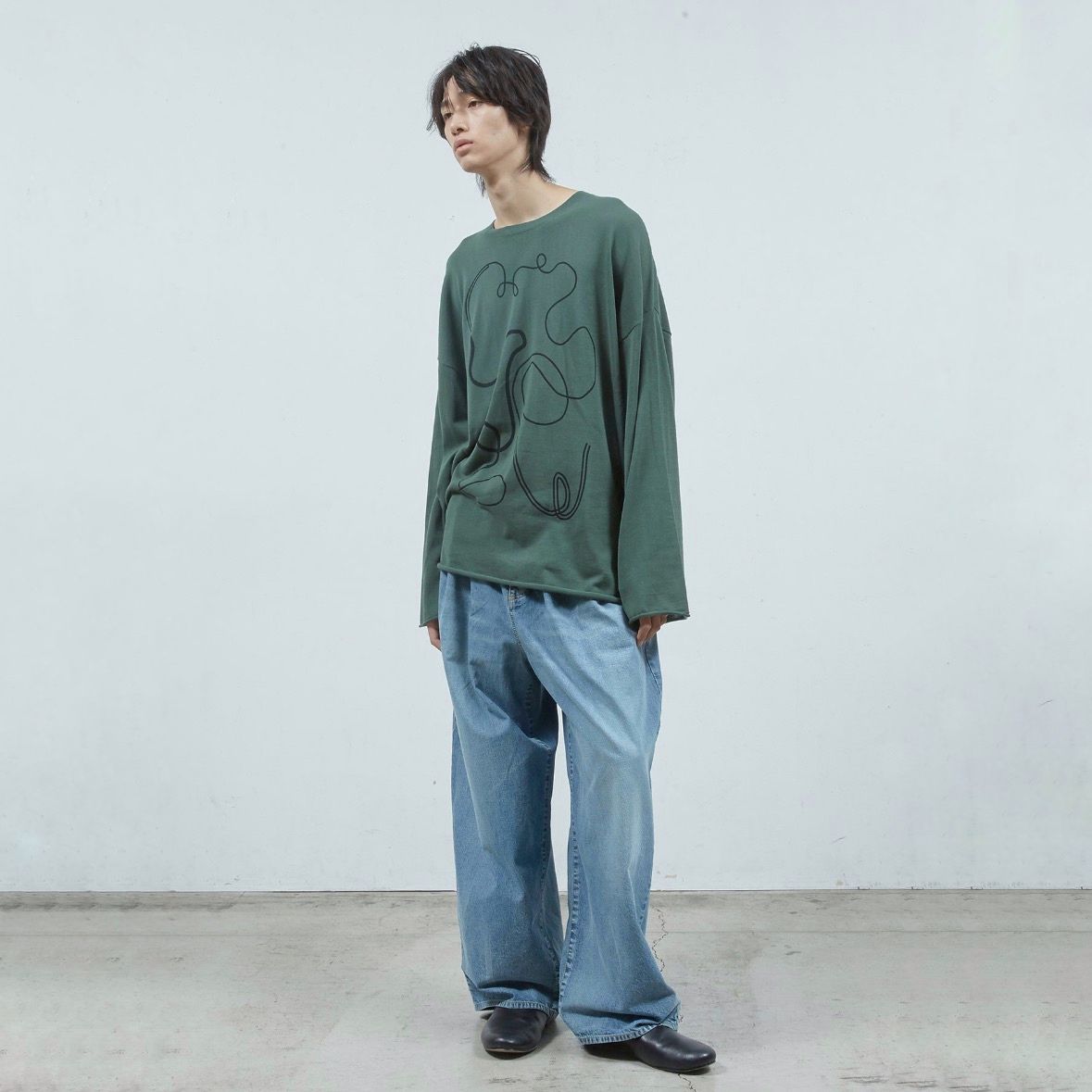 【残り一点】ステッチプリントロングSLニットPO