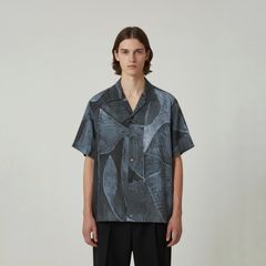 【残り一点】Printed Tencell Open Collar Shirt