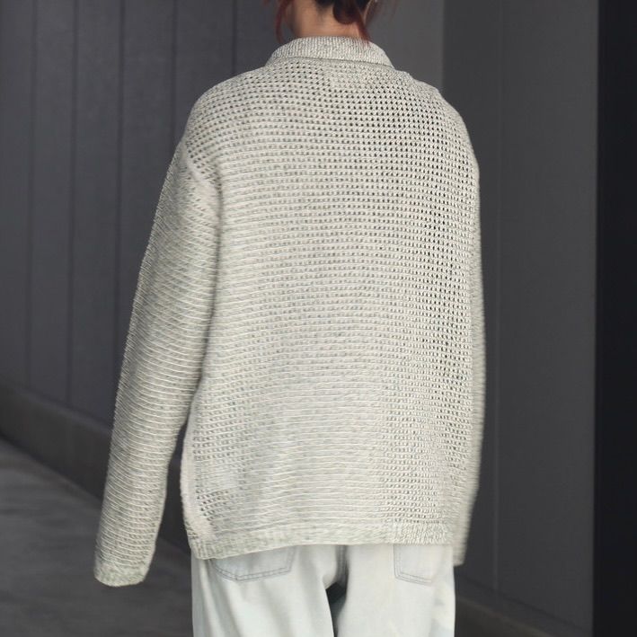 【残りわずか】Mesh Knitted Shirt Cardigan
