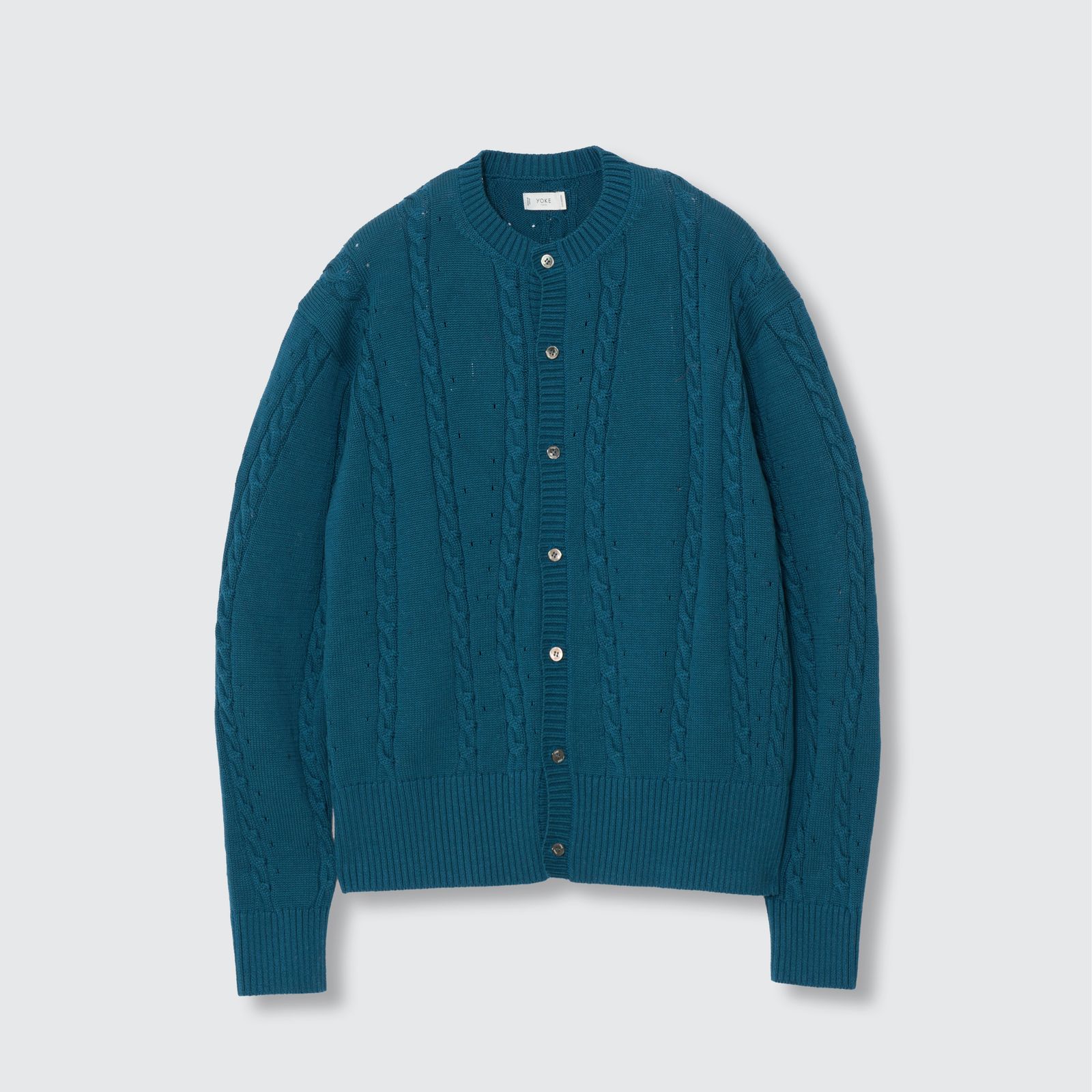 【残り一点】Fluid Cable Knit Crewneck Cardigan
