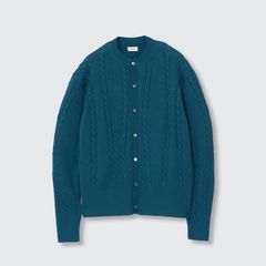 【残り一点】Fluid Cable Knit Crewneck Cardigan
