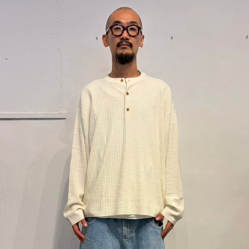 【残り一点】Rib Pattern Henry Neck PO
