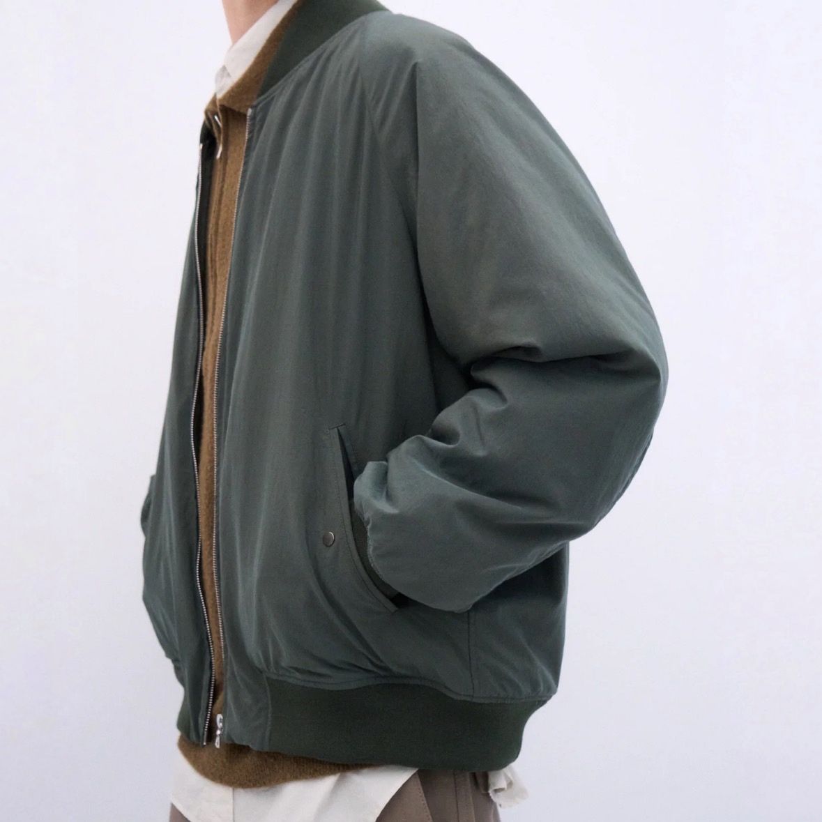 ATON - 【残り一点】Fibril Nylon Satin Flight Jacket | ACRMTSM