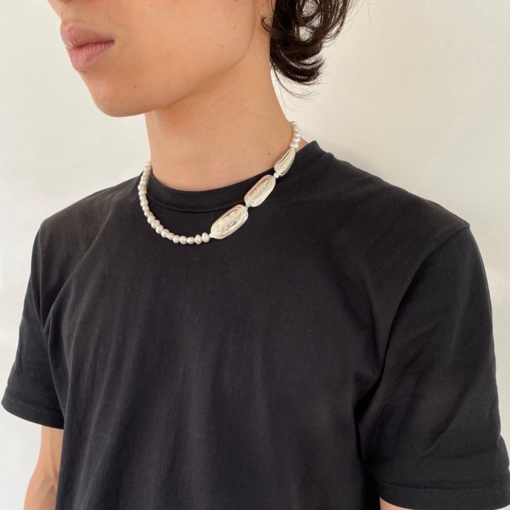 【お取り寄せ注文可能】Teuchi Pearl Plate Necklace 42