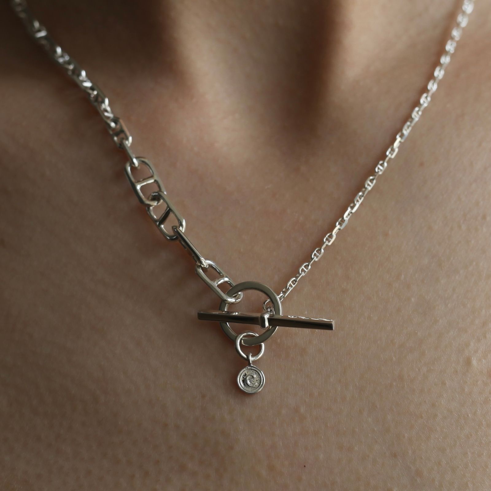 【残り一点】Gradient Anchor Chain Necklace T-BAR
