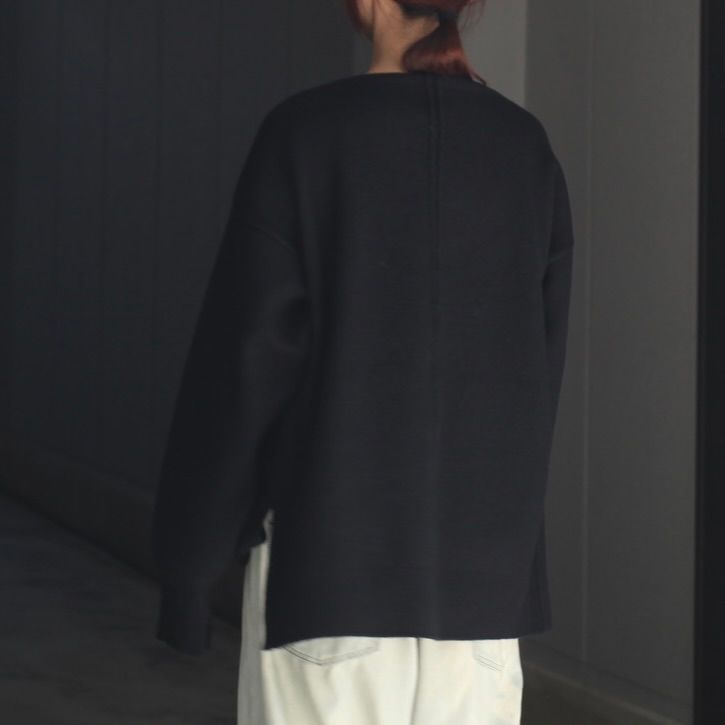 【残り一点】Extra Fine Wool Knit Boat Neck LS