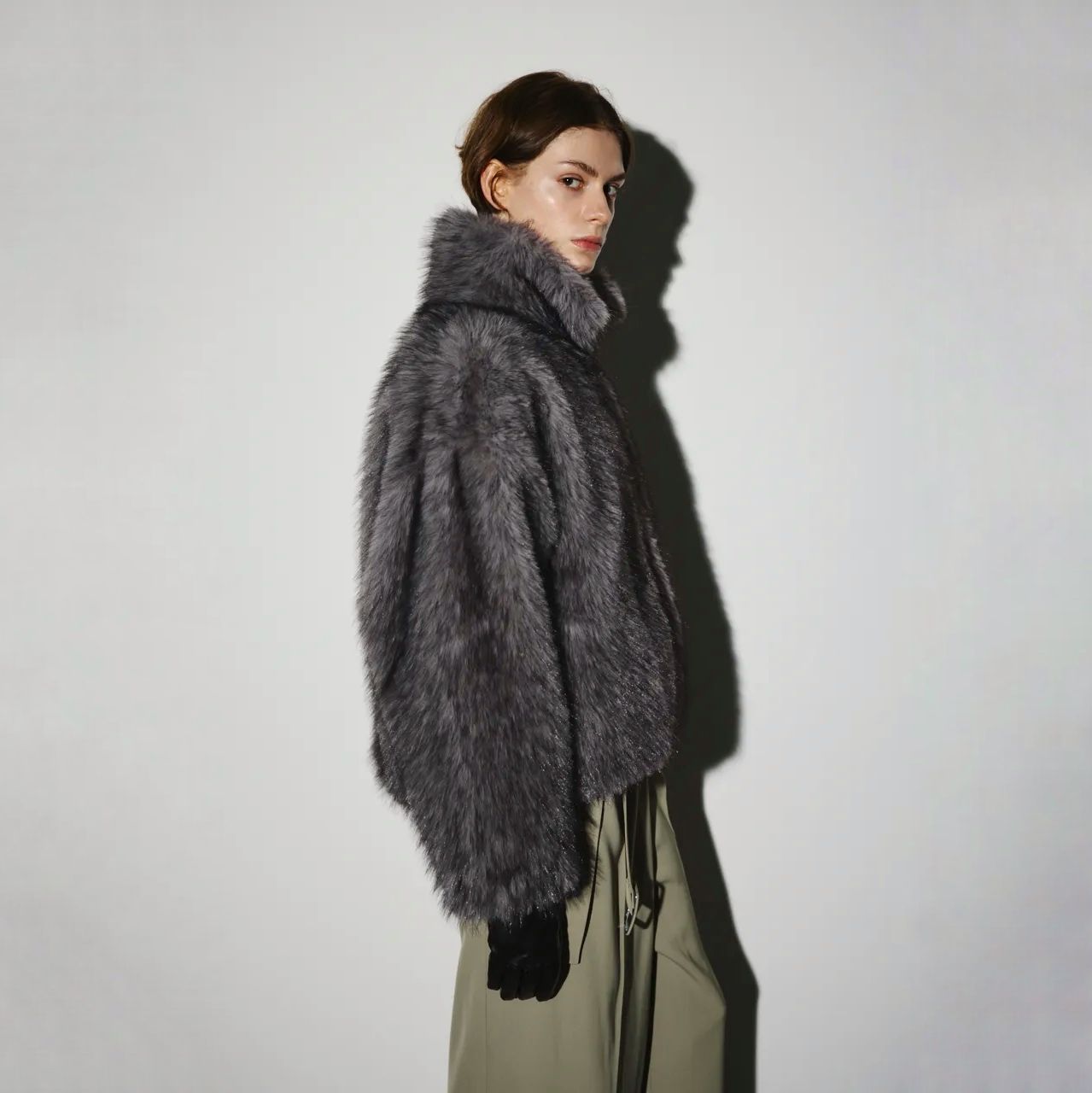 【残り一点】High Collar Faux Fur Jacket