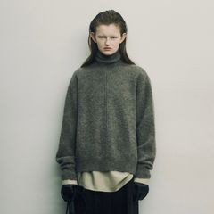 【残りわずか】Wool/Alpaca Knit Loose Turtle Neck PO