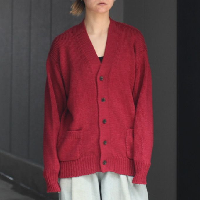 23SS HERILL Cottoncode Cardigan Wine 2 トップス カーディガン