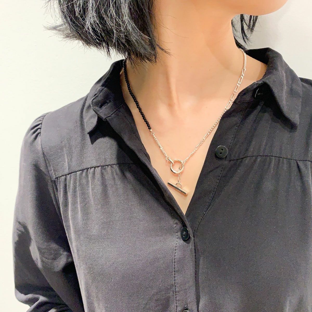 【残り一点】Clash Mix Chain Necklace(BLACK)