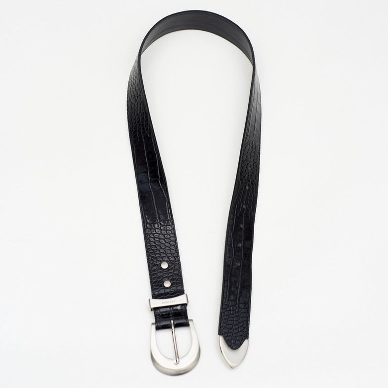 【残り一点】Crocodile Embossed Leather Belt