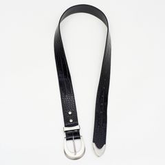 【残り一点】Crocodile Embossed Leather Belt
