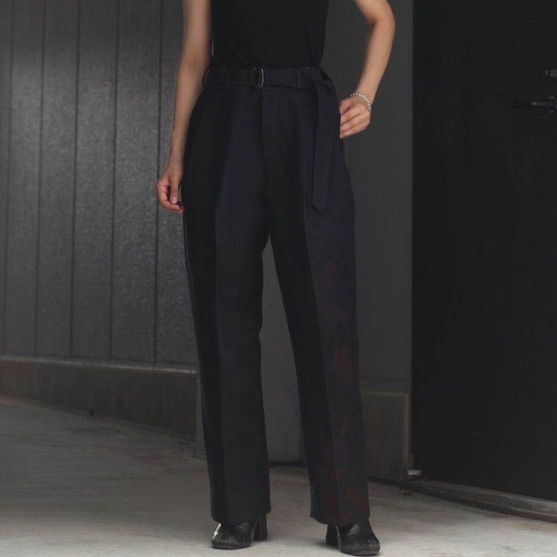 yoke JACQUARD BELTED WIDE TROUSERS | forext.org.br