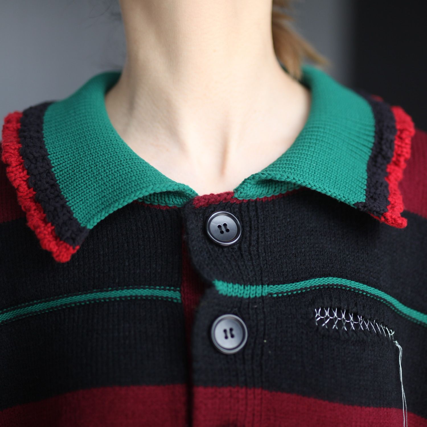 KIDILL - 【残り一点】Oversized Border Polo Knit(Collaboration with