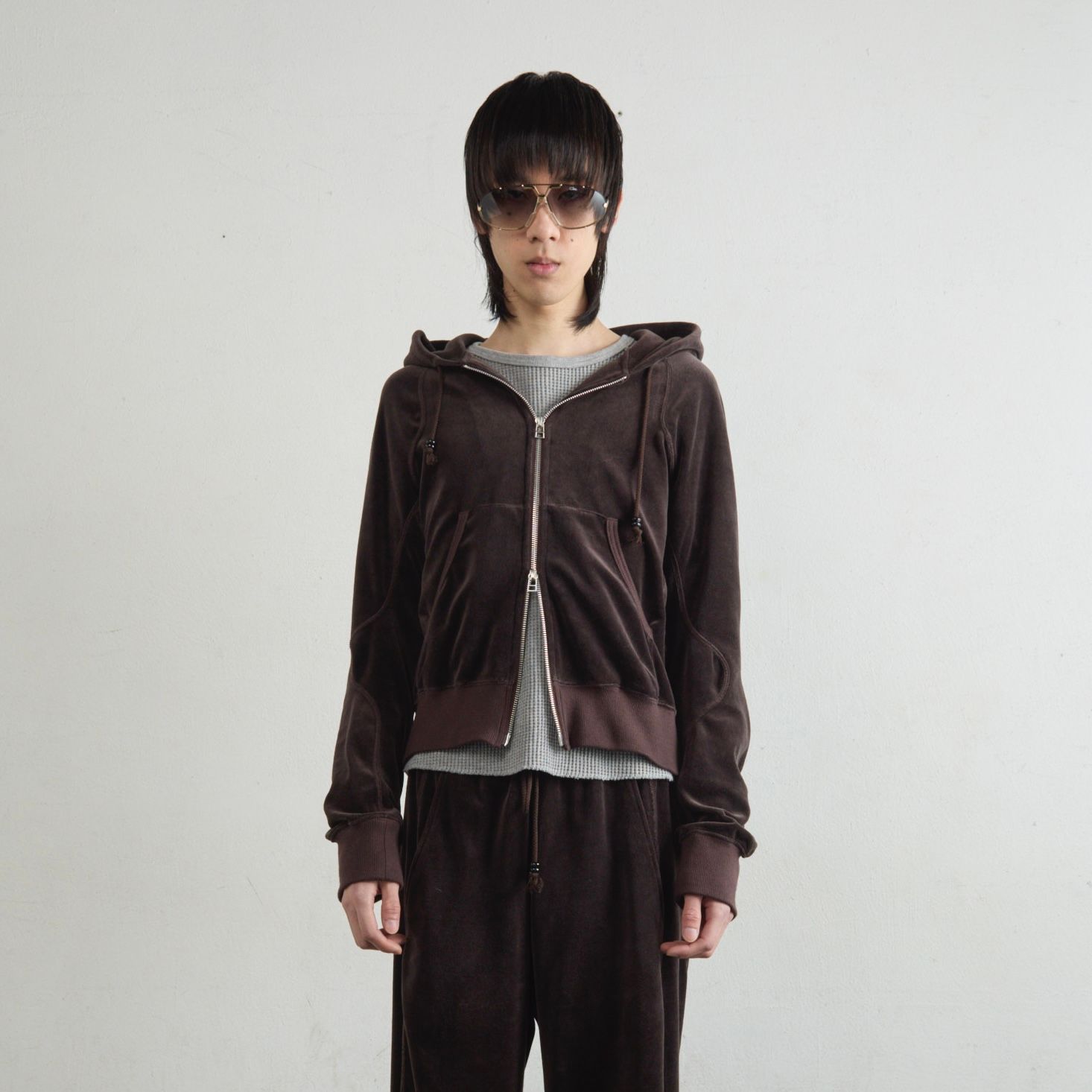 【残り一点】Velour Zip Up Hoodie