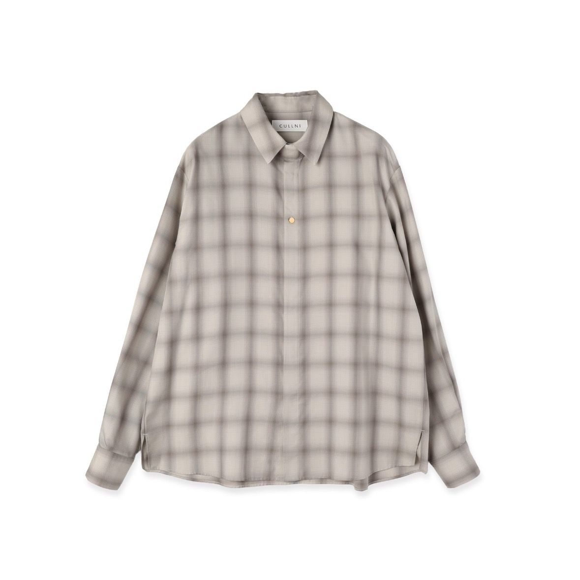 【残り一点】Ombre Check Chin Tab Long Sleeve Shirt