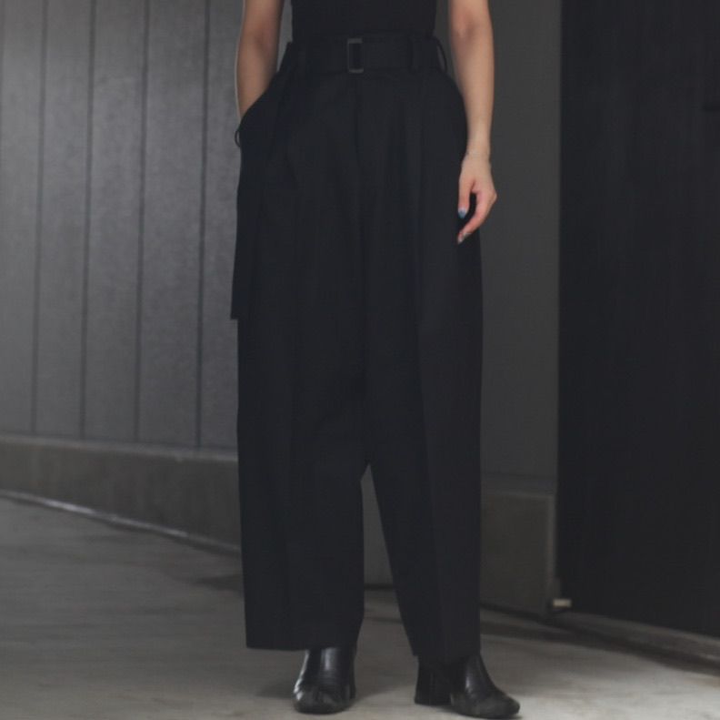 ssstein - 【残りわずか】Belted Wide Straight Trousers(2/72 WOOL GABARDINE) |  ACRMTSM ONLINE STORE