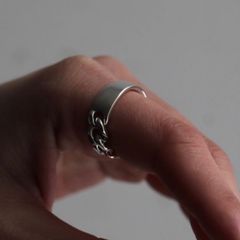 【お取り寄せ注文可能】Curb Chain ID Ring(10K GOLD×WHITE)