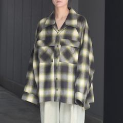 【残り一点】オーバーサイズブラッシュドチェックシャツ