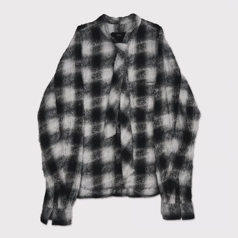 【残り一点】Shaggy Ombre Ribbon Shirt(DRUNK)
