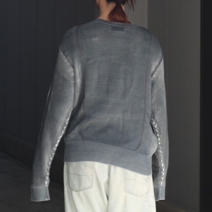 【残り一点】Charcoal Panel Knit Crewneck
