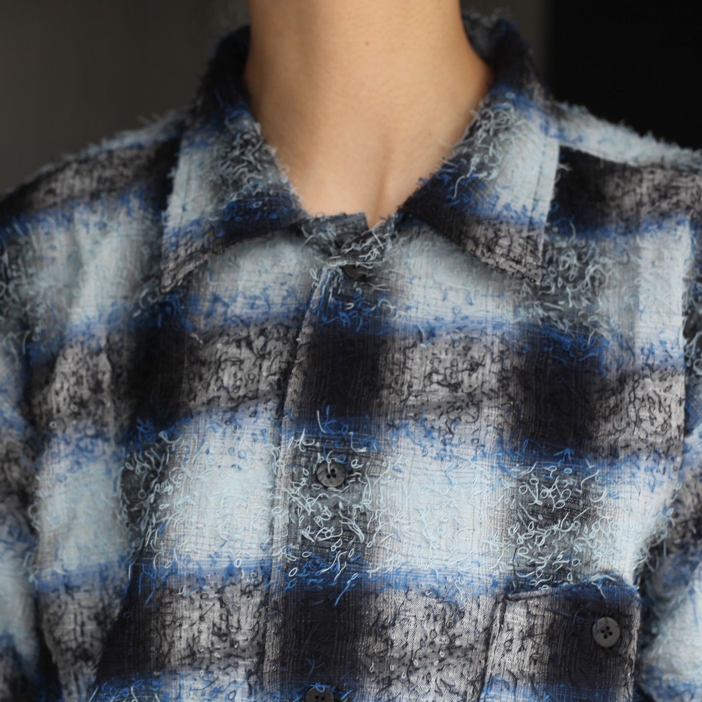 【残り一点】Shaggy Ombre Open Collar Shirt(DRUNK)