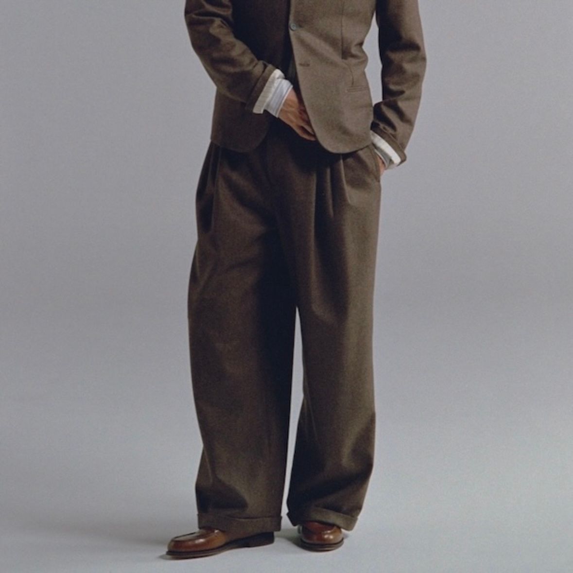 【残り一点】3 Tuck Wool Flannel Trousers