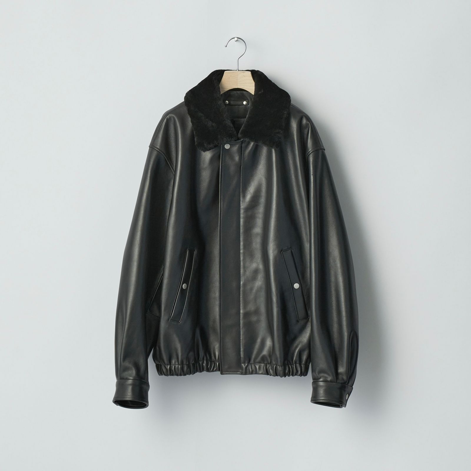 【残りわずか】Mouton Collar Sheep Leather Zip Jacket