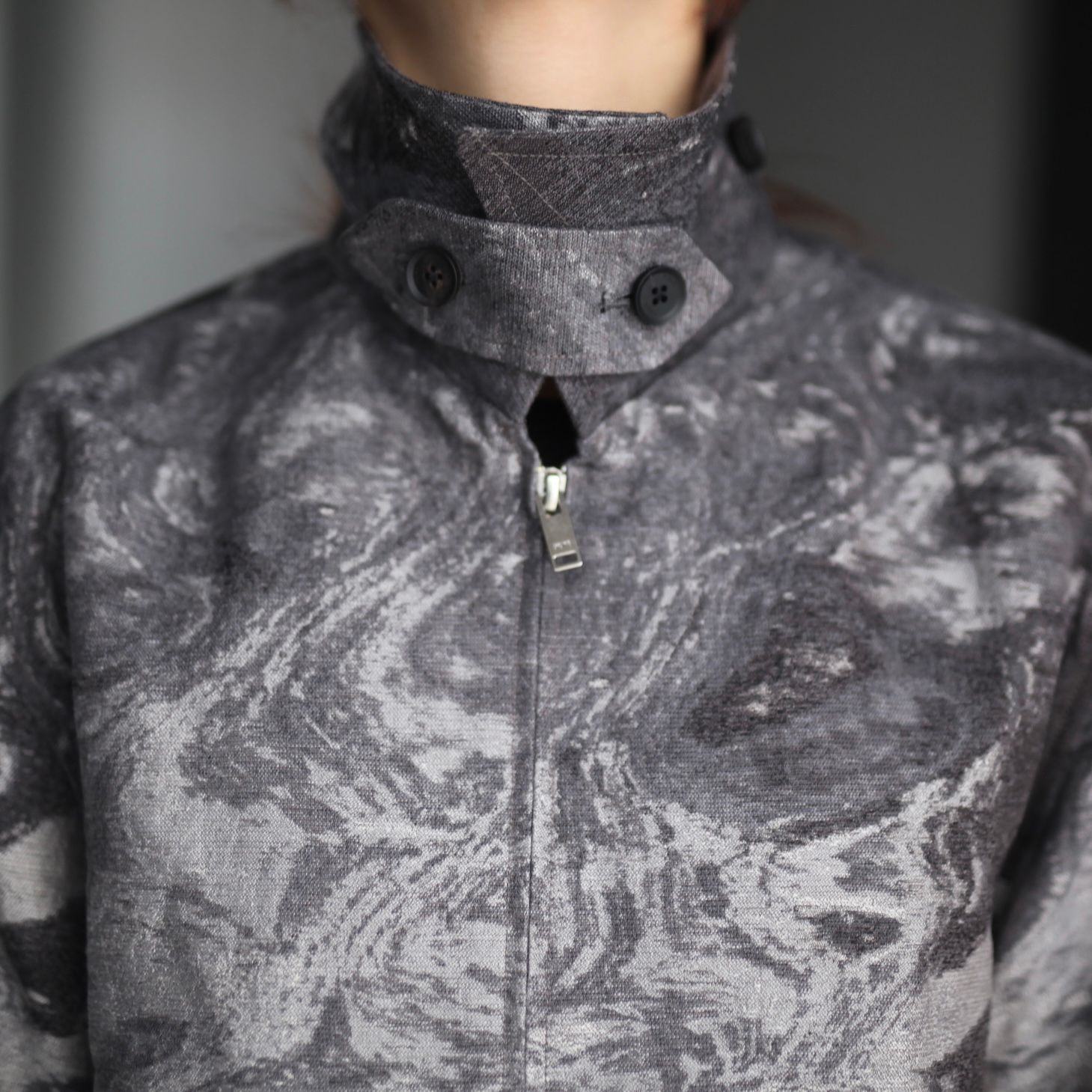 ジャケット・アウター YOKE JACQUARD LOOSED ZIP BLOUSON YOKE | JACQUARD LOOSED ZIP BLOUSON(DARK NAVY) | ジャガード