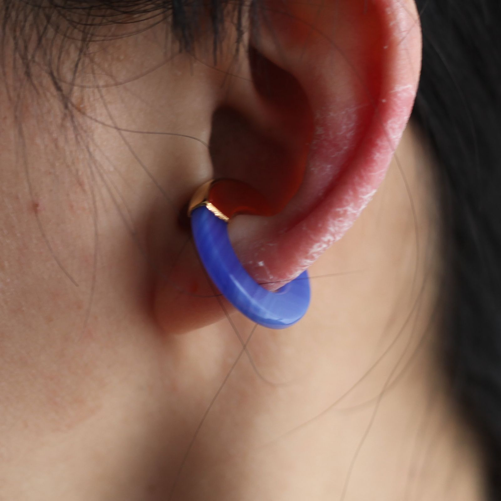 【残り一点】Ukishima Blue Agate Ear Cuff(片耳用）