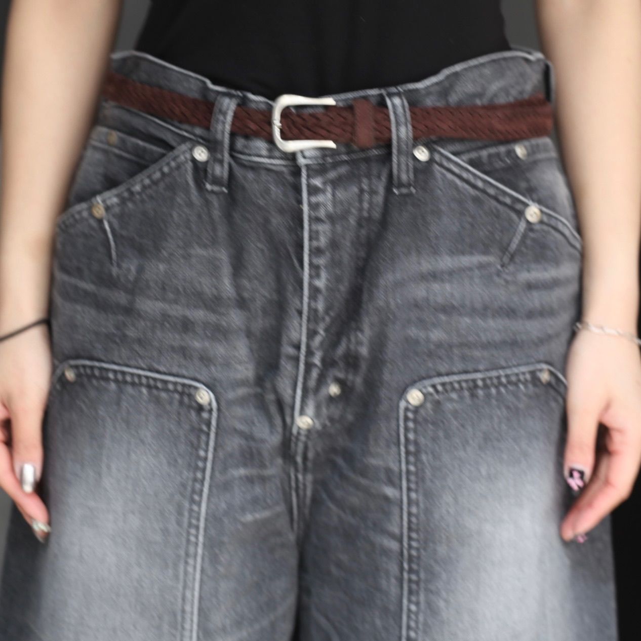 【残り一点】Newcommune Aged Baggy Denim Shorts