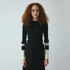 【残り一点】Henley Neck Knit Tops