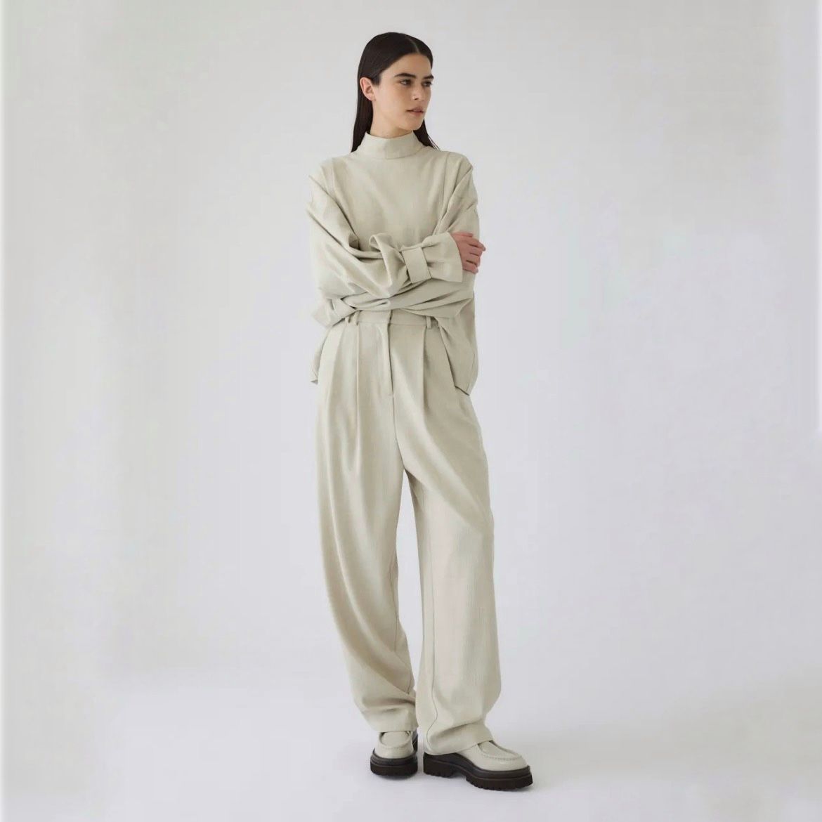 【残り一点】Dobby Stripe W Tuck PT