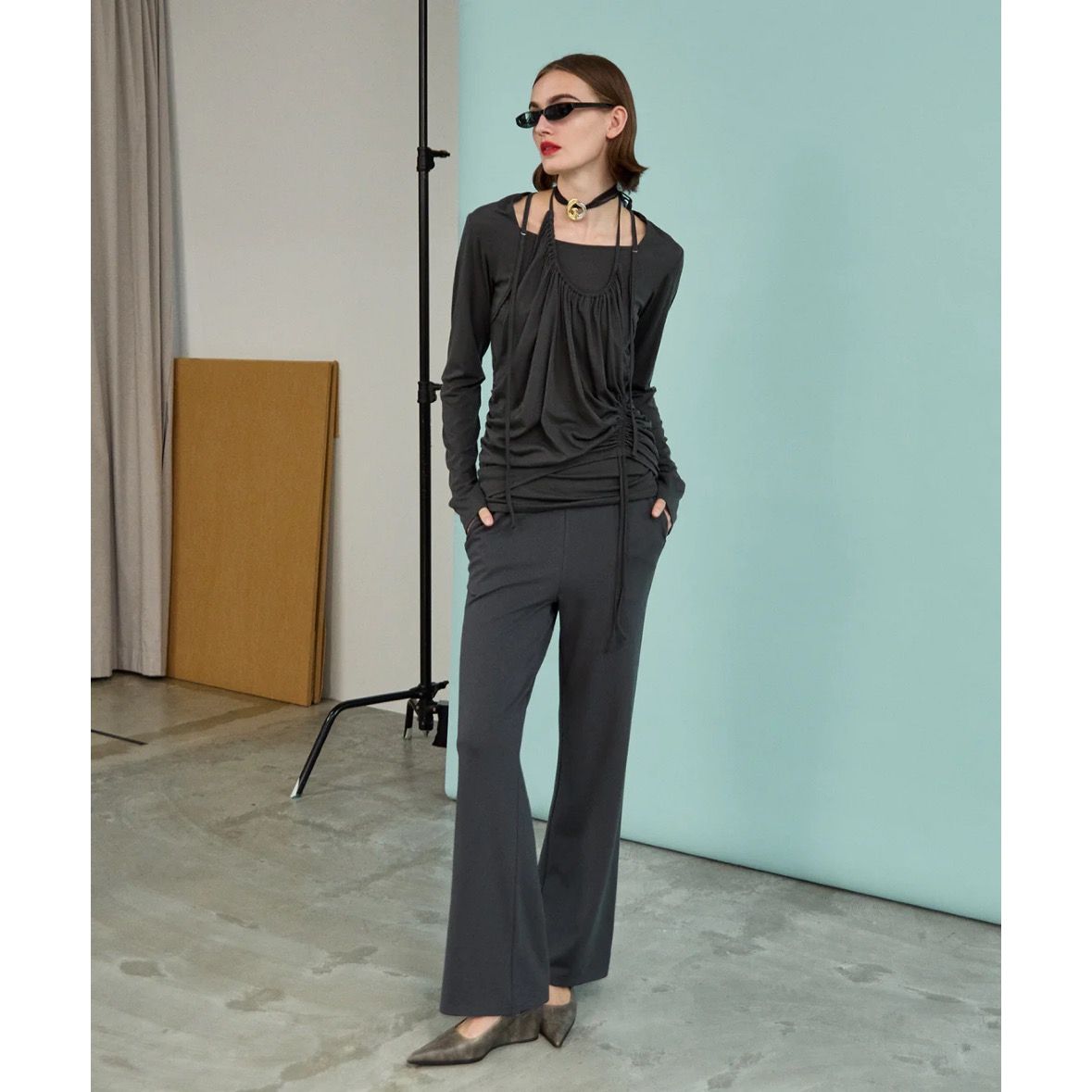 【残り一点】ホルターネックレイヤードトップス