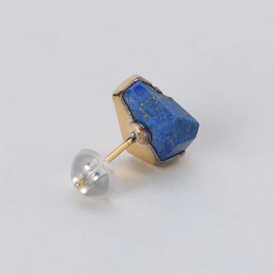 【お取り寄せ注文可能】Rough Stone Lapis-Lazuli Earrings(両耳用）