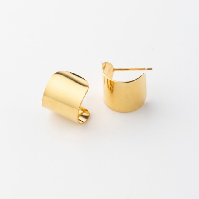 【残り一点】YU-KIN Plate Hoop Earrings(両耳用)