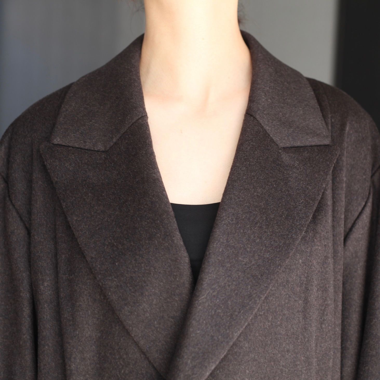 【残り一点】Oversized Maxi Length Peak Lapel Coat(CASHMERE)